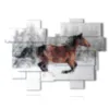 cuadros con caballo corriendo en la nieve - version: 16 pannelli 207x149cm