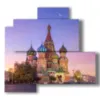 tableau de la cathedrale saint basile a moscou russie photo - version: 4 pannelli 83x78cm