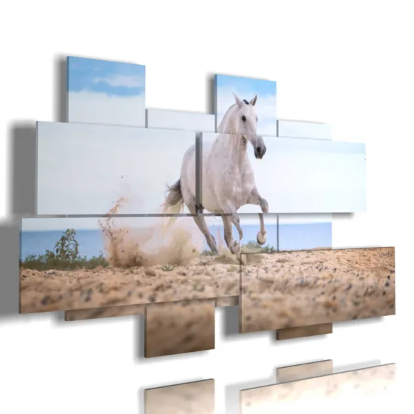 tableau avec un cheval blanc