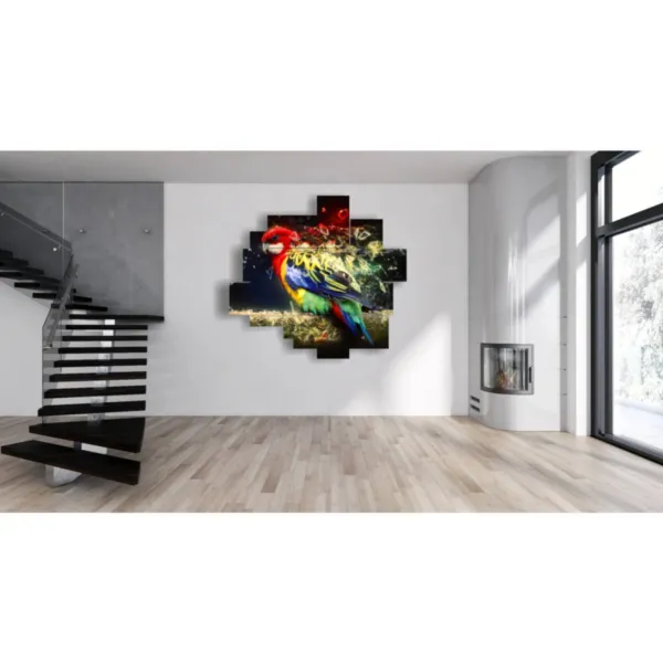 peintures murales avec des perroquets