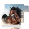 modern paintings horses in the foreground - version: 6 pannelli 122x96cm