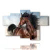 modern paintings horses in the foreground - version: 6 pannelli 136x91cm
