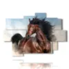 modern paintings horses in the foreground - version: 9 pannelli 164x114cm