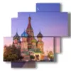 tableau de la cathedrale saint basile a moscou russie photo - version: 4 pannelli 77x78cm