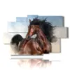 tableaux modernes chevaux au premier plan - version: 9 pannelli 171x108cm