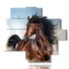 modern paintings horses in the foreground - version: 13 pannelli 172x153cm