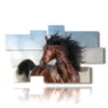 modern paintings horses in the foreground - version: 9 pannelli 182x107cm
