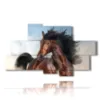 modern paintings horses in the foreground - version: 8 pannelli 184x107cm
