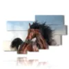 modern paintings horses in the foreground - version: 10 pannelli 188x117cm