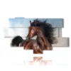 modern paintings horses in the foreground - version: 11 pannelli 204x116cm