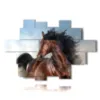 modern paintings horses in the foreground - version: 17 pannelli 225x152cm