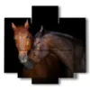 painting with horses that love each other - version: 5 pannelli 89x85cm