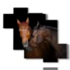 tableau avec des chevaux qui s aiment - version: 6 pannelli 127x110cm