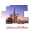 tableau de la cathedrale saint basile a moscou russie photo - version: 6 pannelli 129x94cm