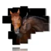 painting with horses that love each other - version: 13 pannelli 180x151cm
