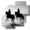 quadro uomo a cavallo in riva al mare - version: 4 pannelli 77x78cm
