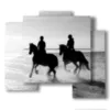 bild mann zu pferd am meer - version: 5 pannelli 89x77cm
