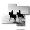 bild mann zu pferd am meer - version: 4 pannelli 94x77cm