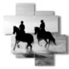 quadro uomo a cavallo in riva al mare - version: 4 pannelli 97x97cm