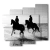 cuadro hombre a caballo junto al mar - version: 5 pannelli 106x98cm