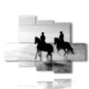 bild mann zu pferd am meer - version: 6 pannelli 135x96cm