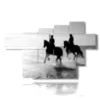 painting man on horseback by the sea - version: 7 pannelli 173x108cm