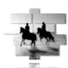 painting man on horseback by the sea - version: 12 pannelli 175x146cm