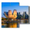 singapore foto citta in un quadro - version: 4 pannelli 91x85cm