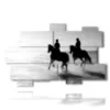 painting man on horseback by the sea - version: 11 pannelli 182x115cm