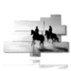 cuadro hombre a caballo junto al mar - version: 9 pannelli 183x121cm