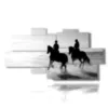 painting man on horseback by the sea - version: 8 pannelli 184x97cm
