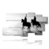 cuadro hombre a caballo junto al mar - version: 9 pannelli 184x100cm