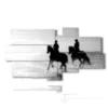 painting man on horseback by the sea - version: 8 pannelli 184x100cm
