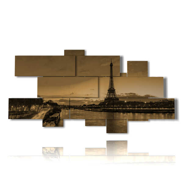 quadro con foto famose Parigi effetto sabbia