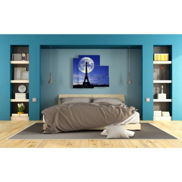 Paris decoration Eiffel Tower kissed by the moon