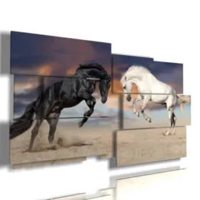 Paintings featuring two stubborn horses