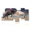 paintings with two grumpy horses - version: 10 pannelli 207x106cm