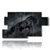 painting black horse in its power and majesty - version: 7 pannelli 157x90cm