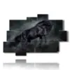 cuadro caballo negro en su poder y majestad - version: 10 pannelli 173x114cm