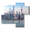 tableau avec photos de shanghai chine - version: 4 pannelli 94x85cm
