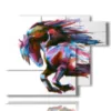 images de tableaux avec des chevaux peints fantaisie - version: 6 pannelli 122x96cm
