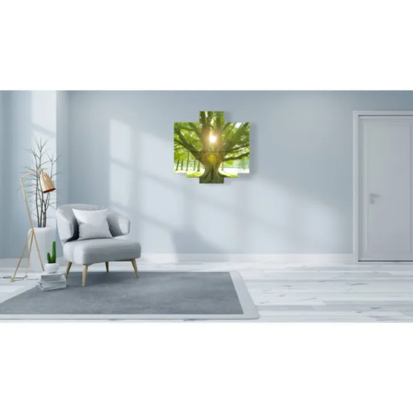 Gemäldes mit Bäumen und Sonnenuntergängen