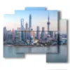 tableau avec photos de shanghai chine - version: 5 pannelli 89x77cm