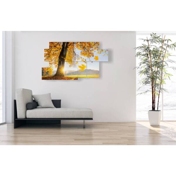 tableaux modernes avec des arbres aux feuilles jaunes