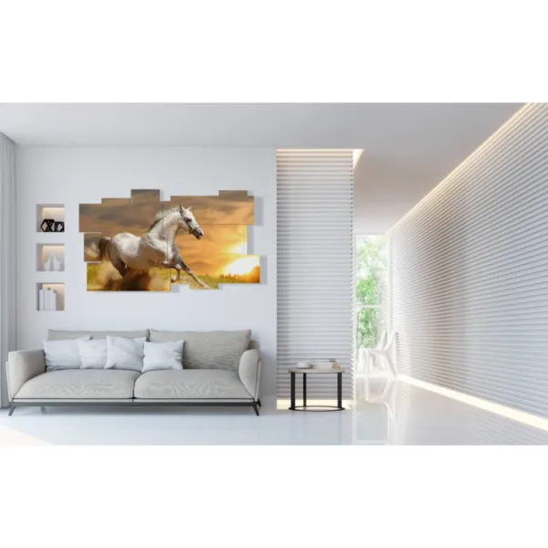 horse racing paintings towards the sun