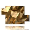 images de tableaux geometriques dores - version: 5 pannelli 128x85cm