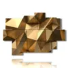 goldene geometrische bilder bilder - version: 9 pannelli 164x114cm