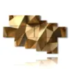 goldene geometrische bilder bilder - version: 7 pannelli 173x106cm