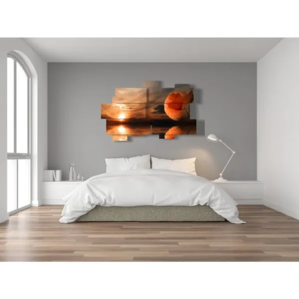 quadro con foto papaveri disegno irreale