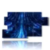 painting with abstract modern prints of blue light stree - version: 7 pannelli 157x90cm